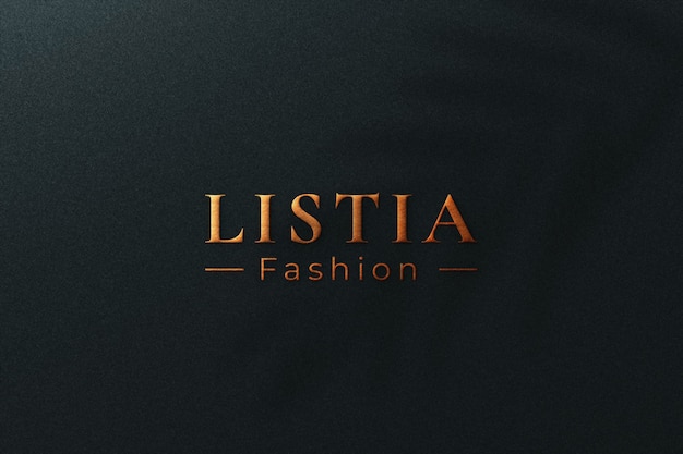 Maquette de logo modifiable avec un design de fond sombre