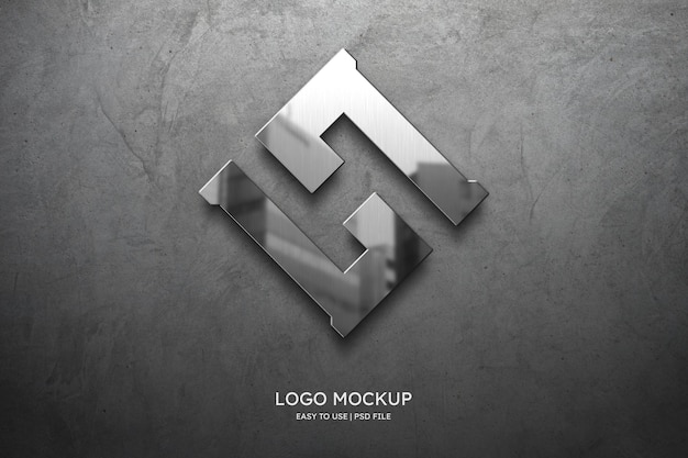 Maquette de logo sur mur gris