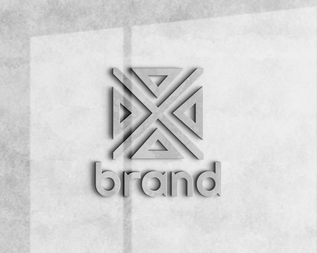 Maquette de logo mural 3d sur mur blanc