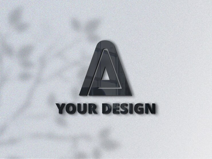 Maquette de logo noir sur le mur