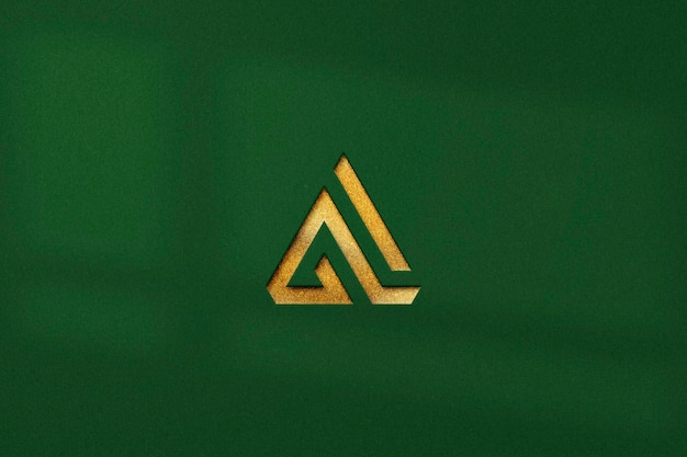 Maquette de logo or sur fond vert