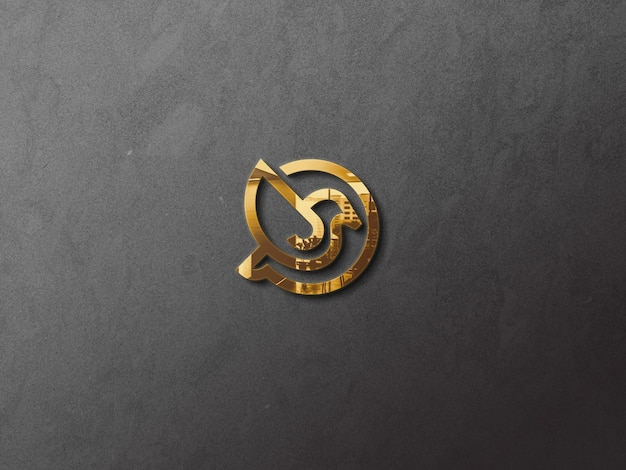 PSD maquette de logo en or de luxe 3d
