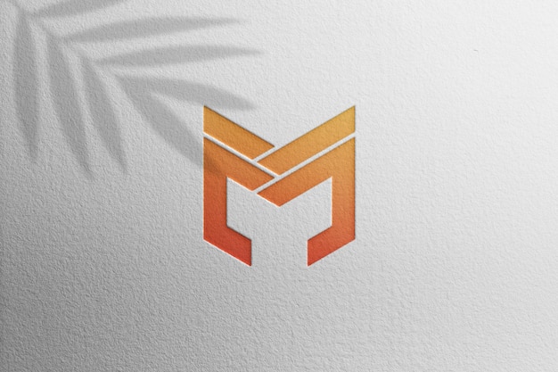 Maquette de logo sur papier blanc