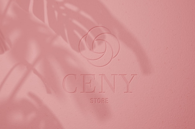 maquette de logo pastel rose