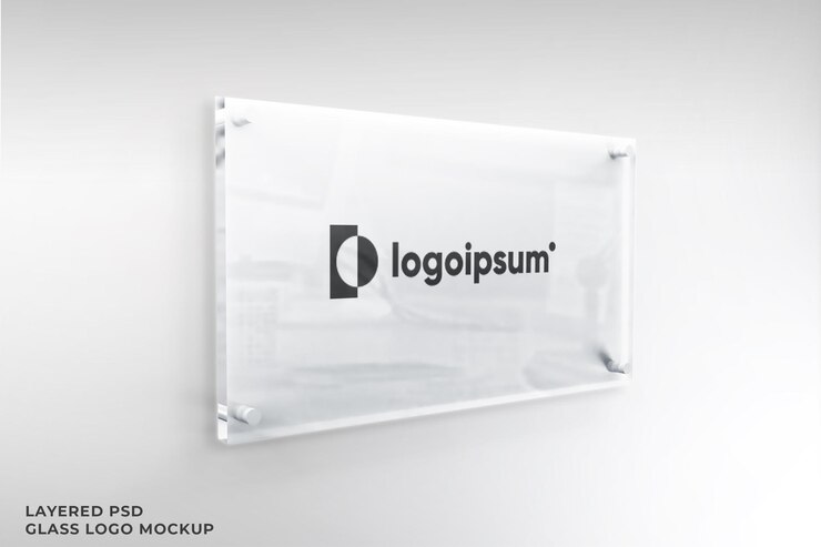 maquette de logo de plaque de verre