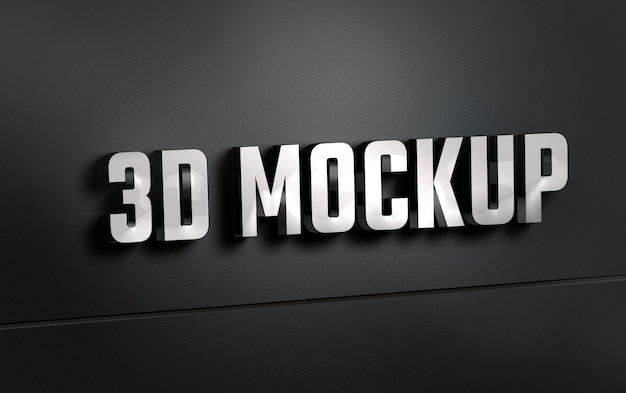 PSD maquette de logo réaliste en 3d sur le mur