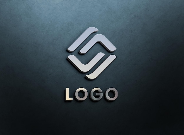 Maquette de logo en relief en gros plan