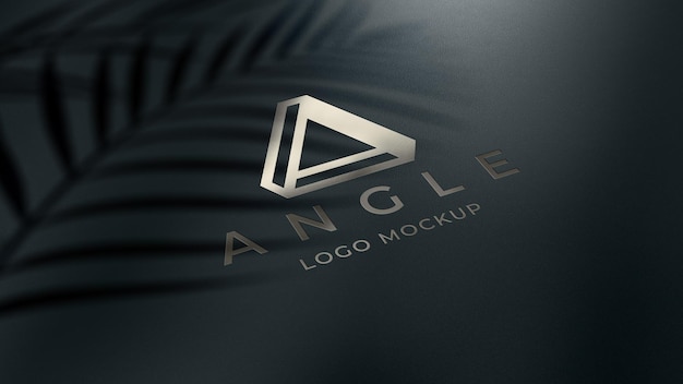 Maquette De Logo Sur Une Surface Texturée Avec Une Ombre Naturelle De Feuille De Palmier