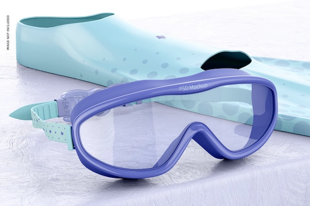 PSD maquette de lunettes de natation, vue gauche