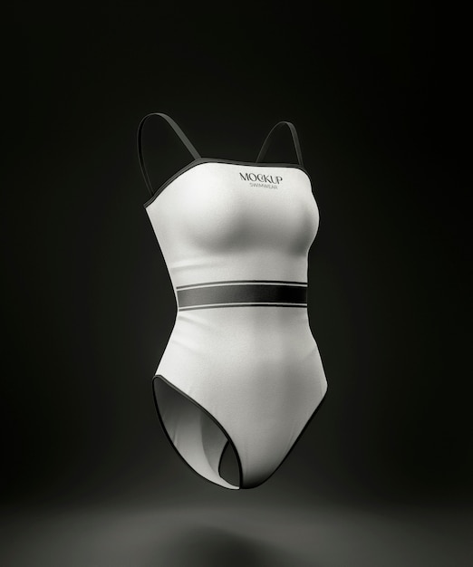 PSD maquette de maillot de bain femme flottante