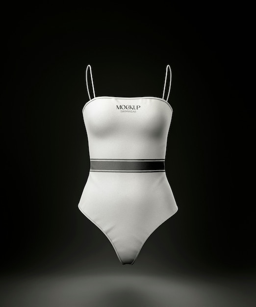 PSD maquette de maillot de bain femme flottante