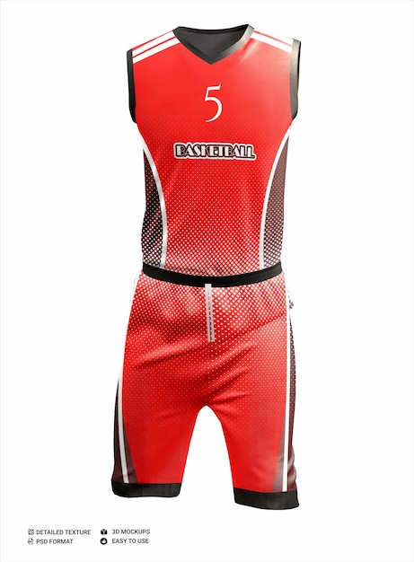 PSD maquette de maillot de basket et de pantalon vcollar