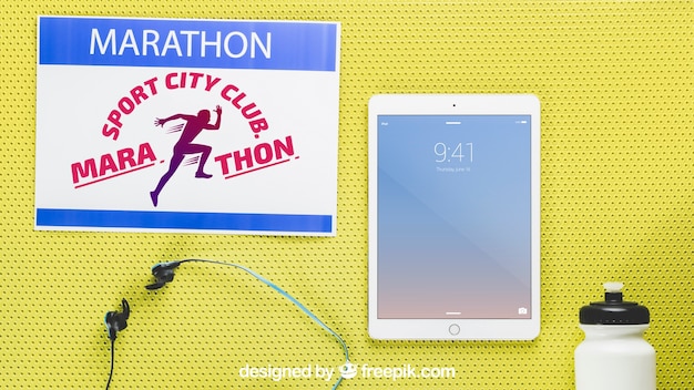 Maquette De Marathon Avec Tablette