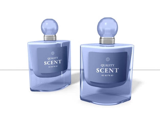 Maquette de marque de bouteille de parfum de parfum en verre de luxe transparent