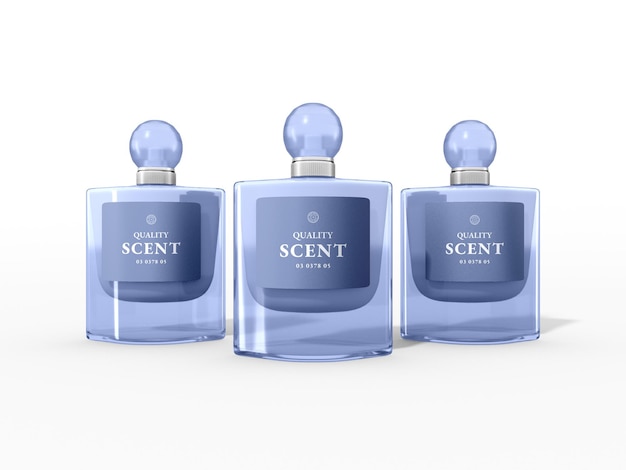 Maquette de marque de bouteille de parfum de parfum en verre de luxe transparent