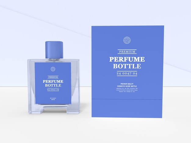 Maquette de marque de bouteille de parfum en verre de luxe