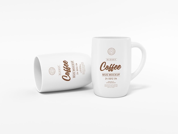 Maquette de marque de tasse à café en céramique brillante
