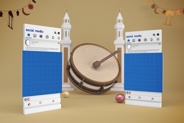 Maquette De Médias Sociaux Du Ramadan