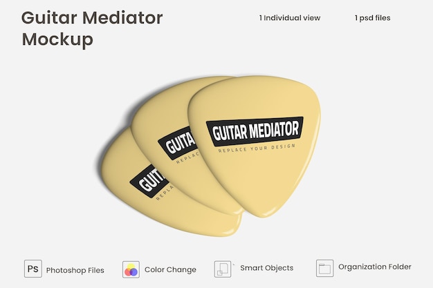 Maquette De Médiators De Guitare Penchée Psd gratuit
