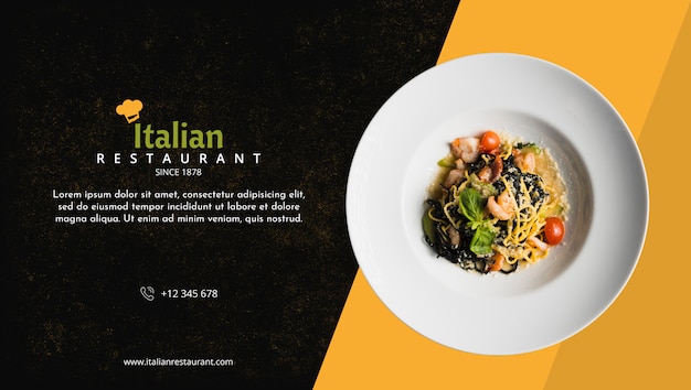 PSD maquette de menu de restaurant italien