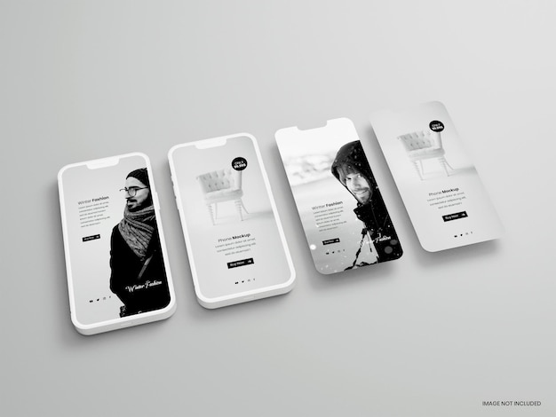 Maquette minimale de téléphone portable et d'écran de téléphone