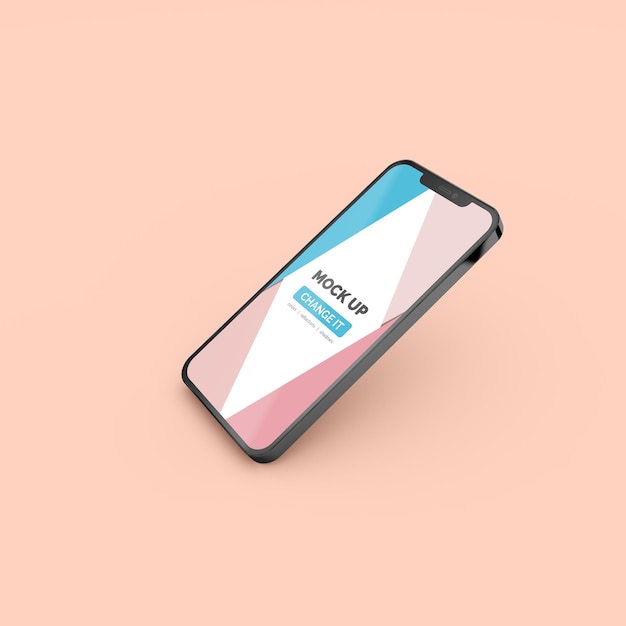 Maquette mobile réaliste pour la promotion de l'application sur fond propre Vue en haut à droite