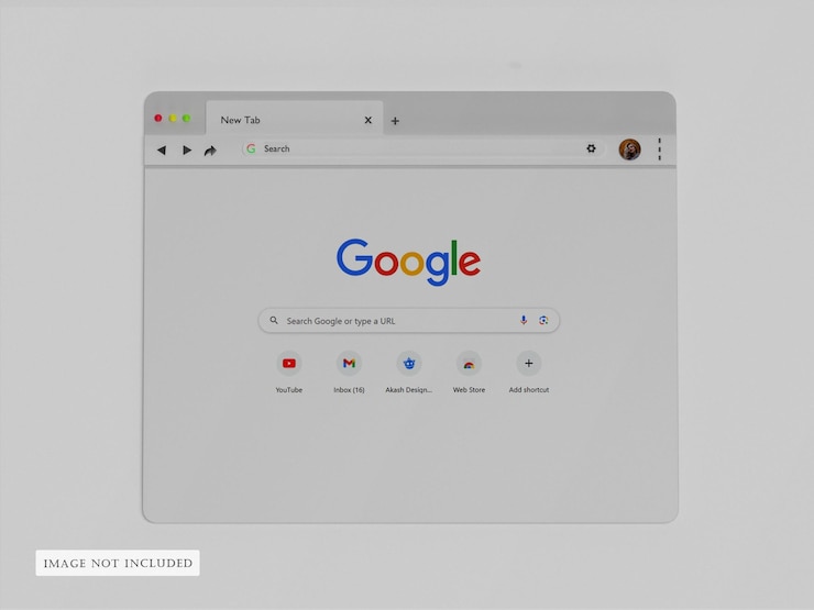 PSD maquette de modèle de navigateur de barre google