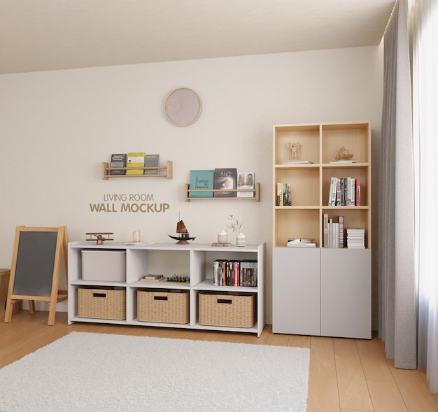 Une maquette moderne du mur du salon