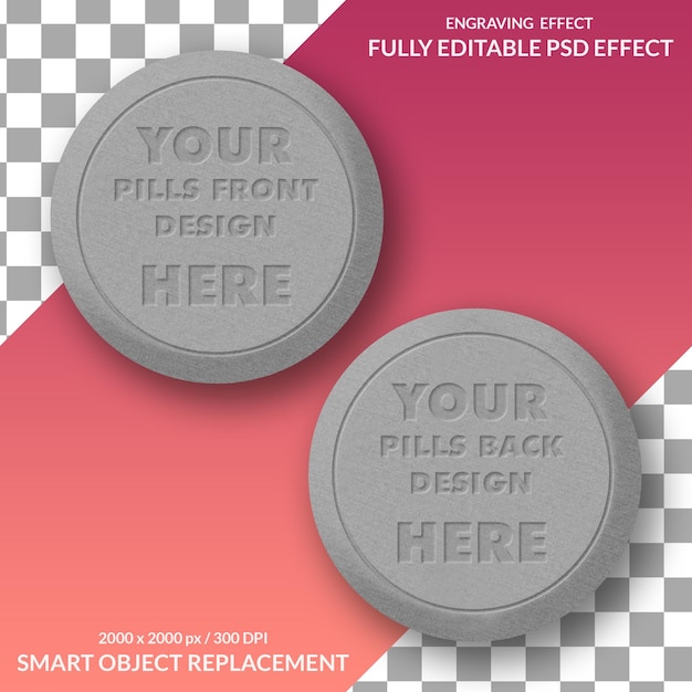 PSD maquette modifiable de la conception de la pilule
