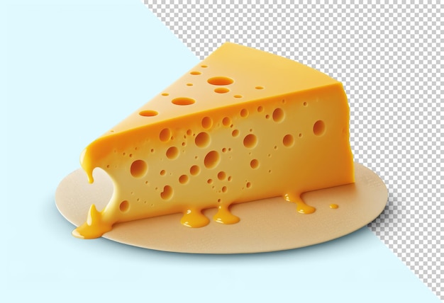 PSD maquette de morceau de fromage sur une assiette