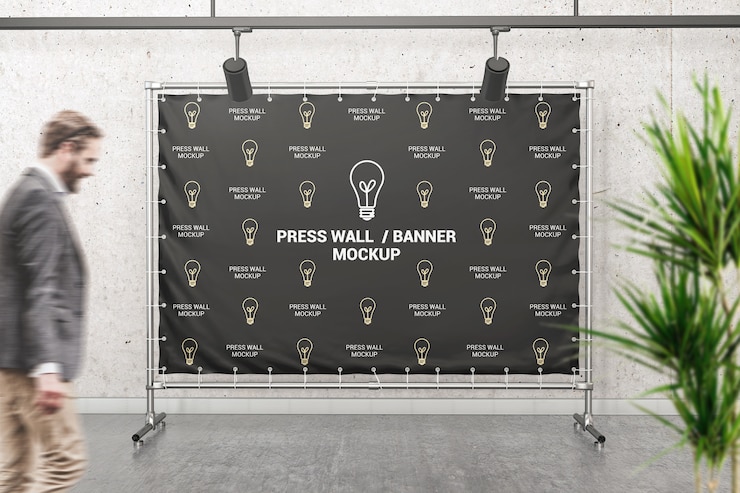 PSD maquette de mur de presse
