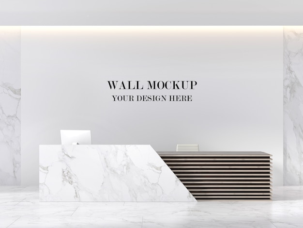 PSD maquette de mur de réception en marbre moderne