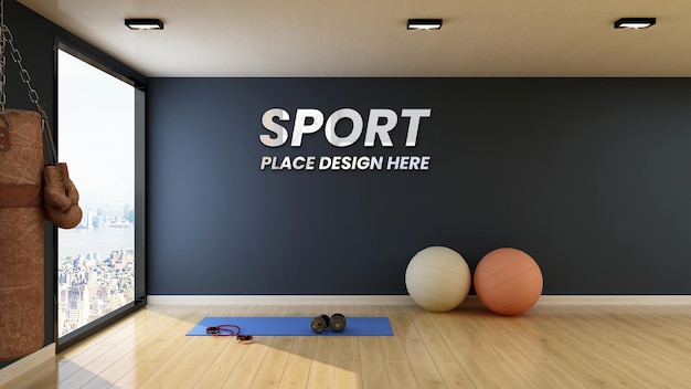 Maquette murale salle de gym fitness moderne