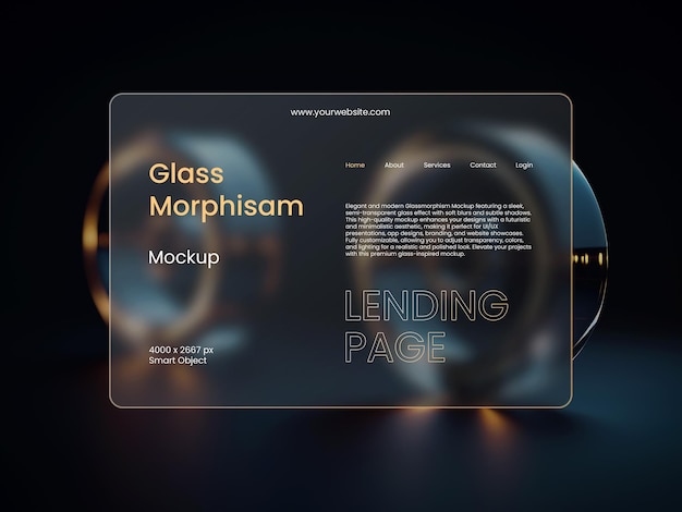 Une maquette de page d'atterrissage de Glass Morphisam