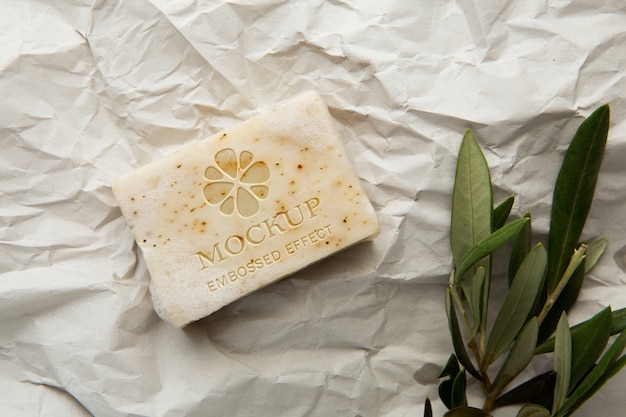 Maquette de pain de savon naturel fait maison avec effet en relief