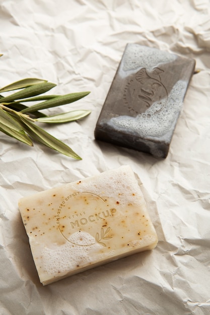Maquette de pain de savon naturel fait maison avec effet en relief