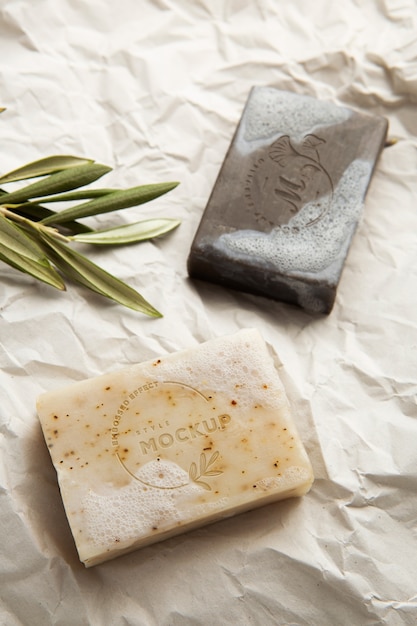 Maquette De Pain De Savon Naturel Fait Maison Avec Effet En Relief