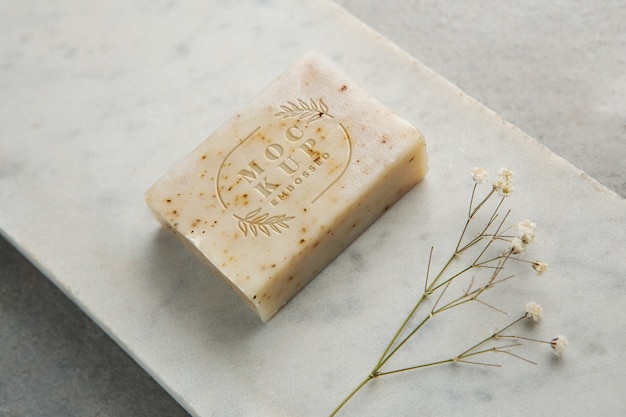 Maquette de pain de savon naturel fait maison avec effet en relief
