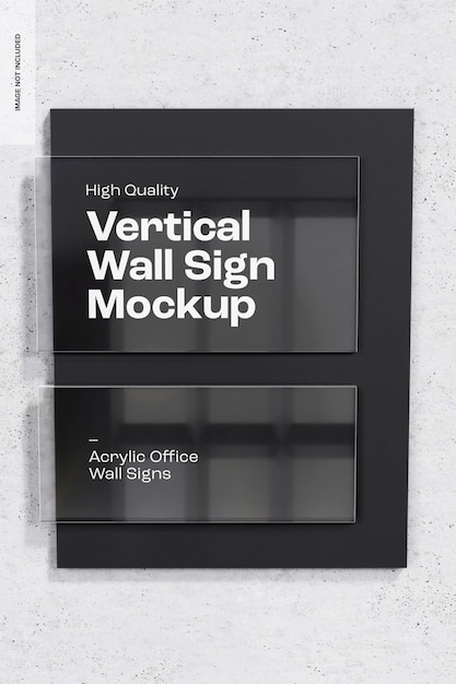 PSD maquette de panneau mural en acrylique vertical, vue de face