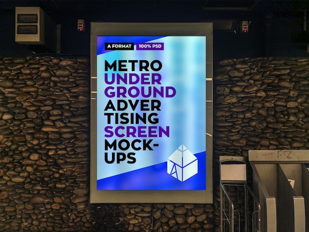 Maquette De Panneau Publicitaire Metro Underground