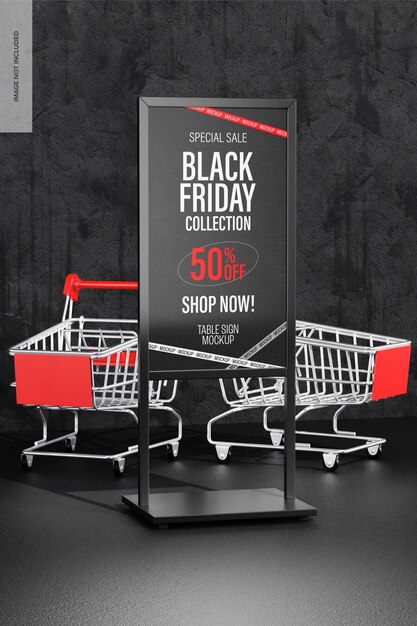 PSD maquette de panneau de table du black friday