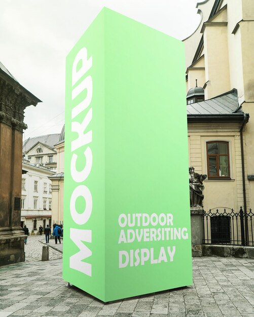 Maquette D'un Panneau Vert Qui Indique La Publicité Extérieure En Lettres Blanches PSD Gratuite