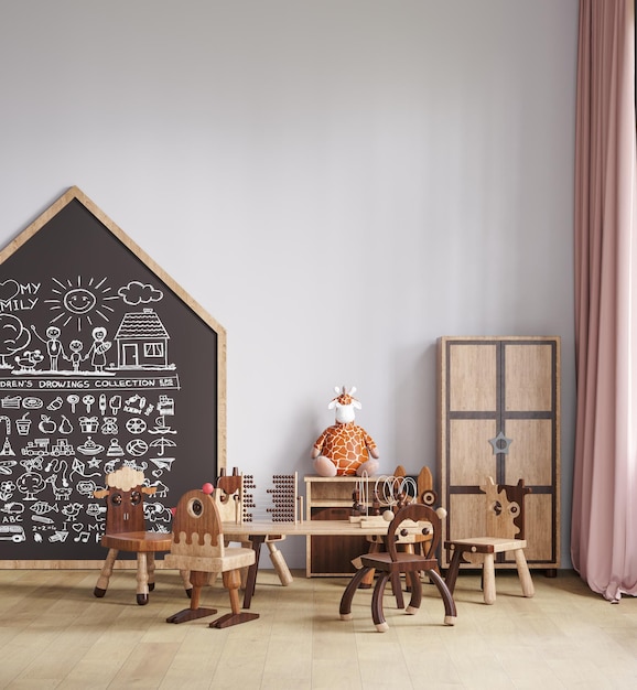 Maquette De Papier Peint Intérieur Pour Chambre D'enfants