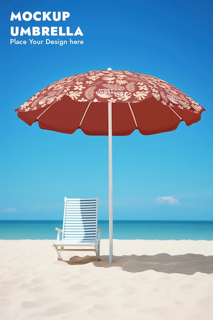 PSD maquette de parapluie de plage