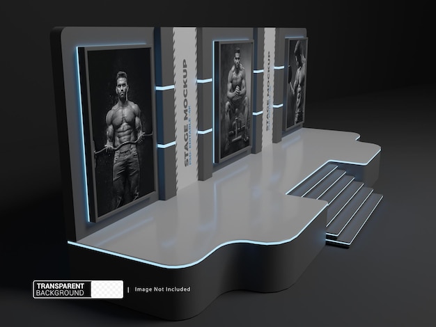 PSD maquette de performance de scène de présentation avec option d'arrière-plan transparent