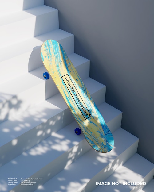 Maquette De Planche à Roulettes Dans Les Escaliers