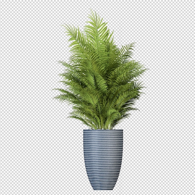 PSD maquette de plantes de rendu 3d en pot