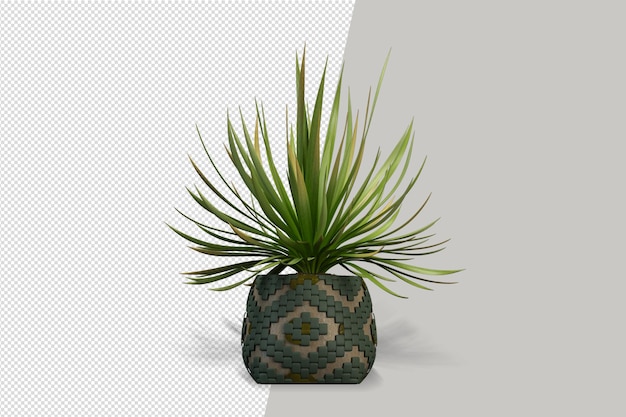 Maquette de plantes rendues en 3d en pot