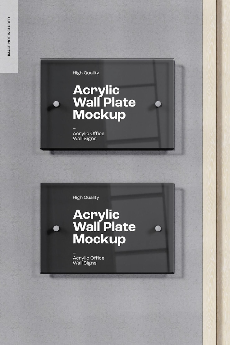 PSD maquette de plaques murales en acrylique, vue de face