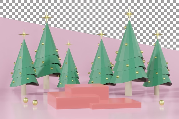 Maquette De Podium De Noël De Rendu 3d